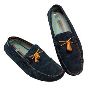 Ted‎ Baker London Urbonn Navy Suede Leather Tassel Driver Loafers